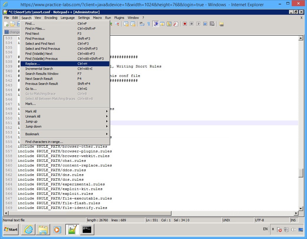 Practice Labs screenshot.